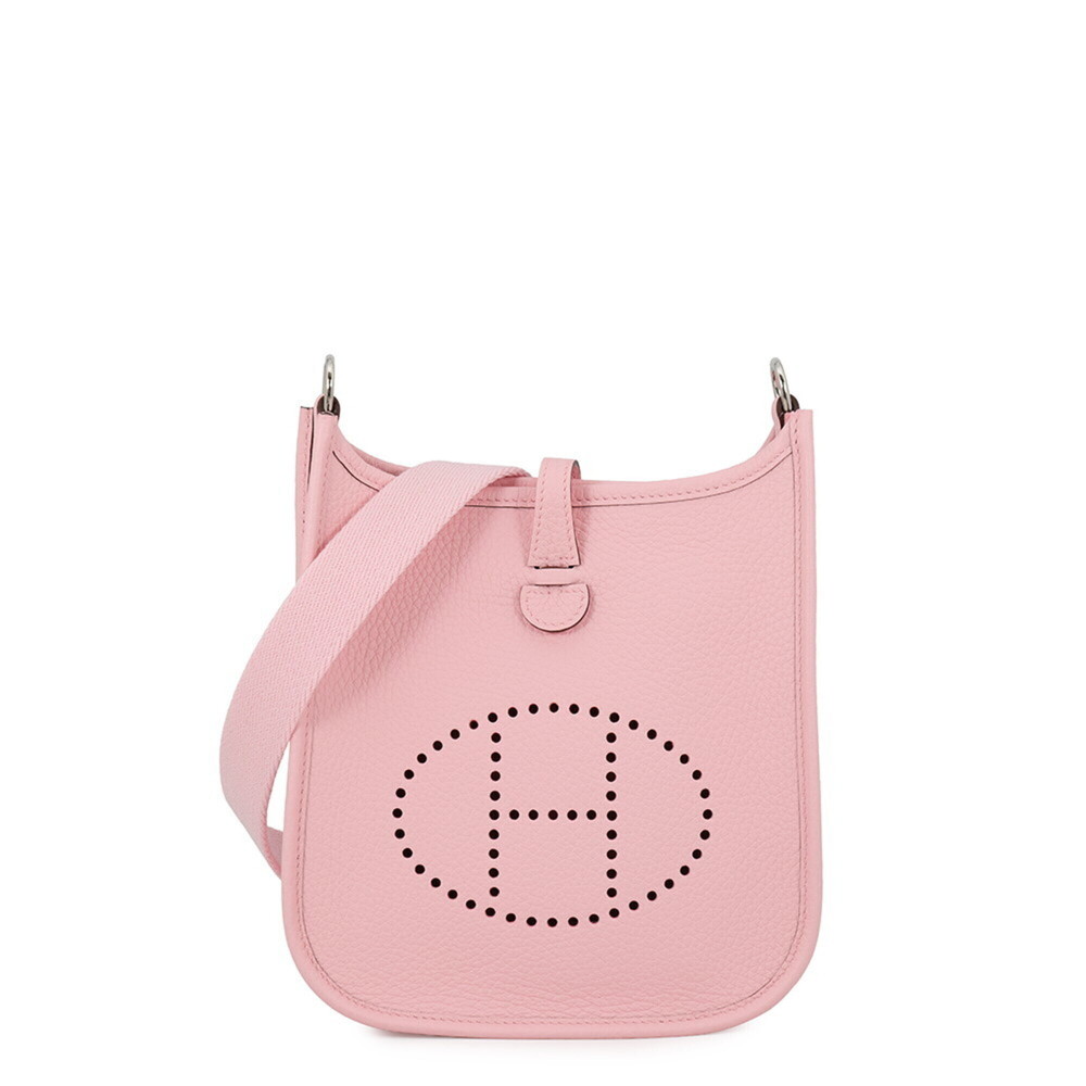 Hermes Evelyne TPM Shoulder Bag 111cm Rose Sakura Taurillon Clemence G Stamp ...